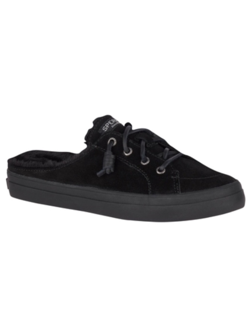NWT Sperry Women's Crest Mule Vibe Black Suede Shoes